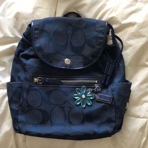 Navy Blue Coach Backpack